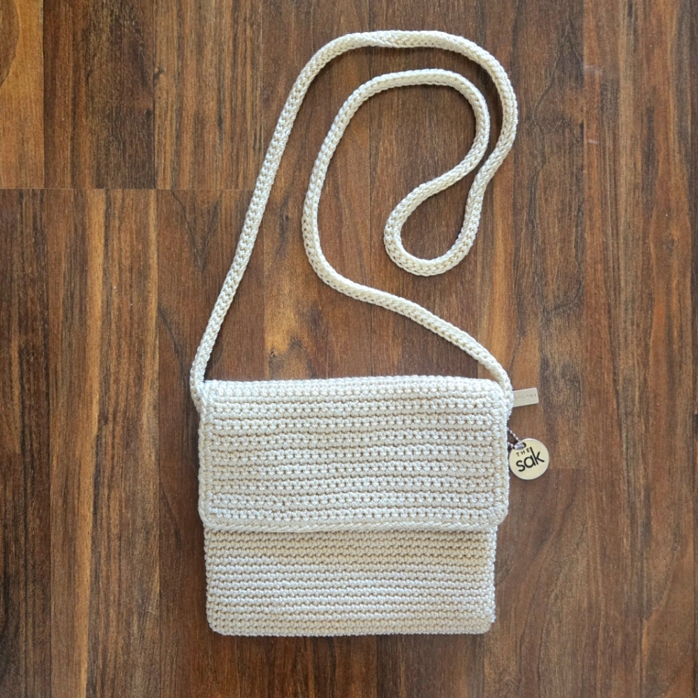 The Sak Cream Crochet Crossbody Purse